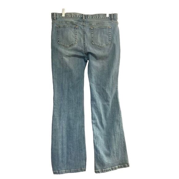 LANDS’ END Boot Cut Women’s Size 12 Jeans Blue Lightly Distressed - Picture 1 of 10